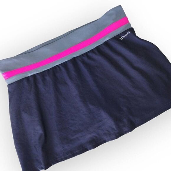 Adidas Climalite Womens Skirt Sz Large‎ Navy Blue Tennis Sport Running Shorts - Picture 2 of 9